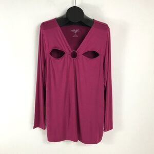 Torrid Super Soft O-Ring Cutout Long Sleeve Top Women's Plus 2/2X Stretch Knit